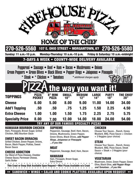 Exclusions apply. . Firehouse pizza shelton